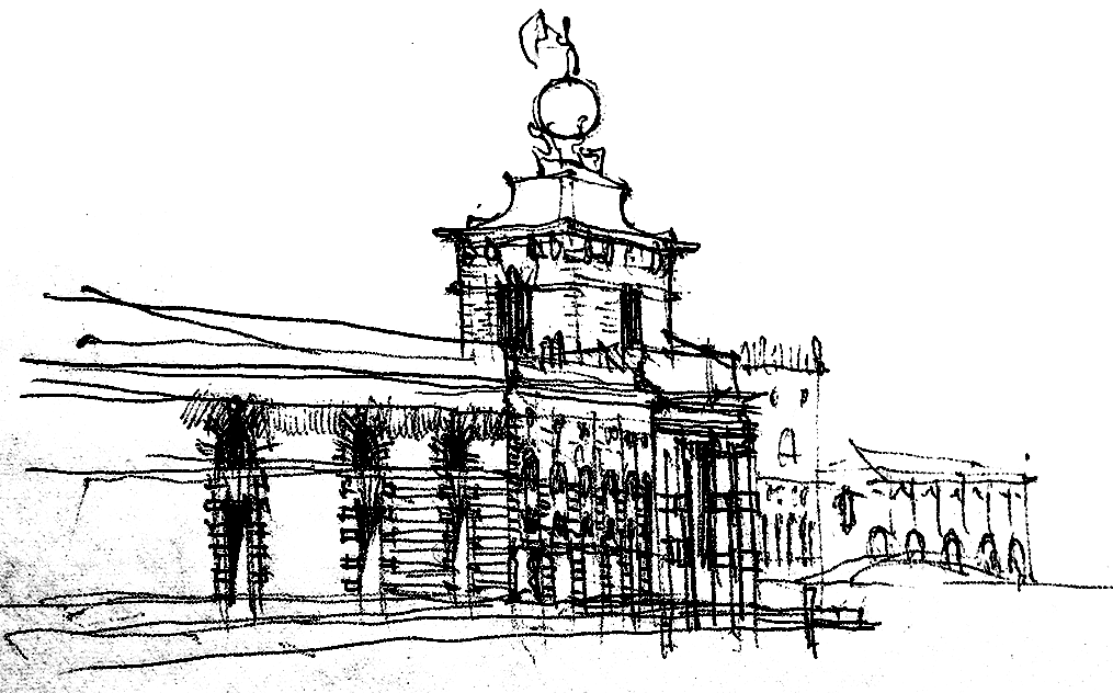 Lucia Romanelli disegno di punta della dogana